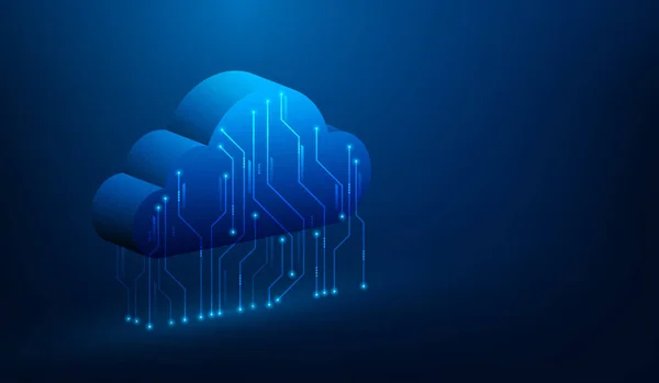 Cloud Computing Daten Digitale Technologie Auf Blauem Hintergrund Internet Online — Stockvektor