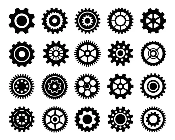 Gear Icon Settings Set Isolated White Background Cogs Repairs Sign — Stock Vector