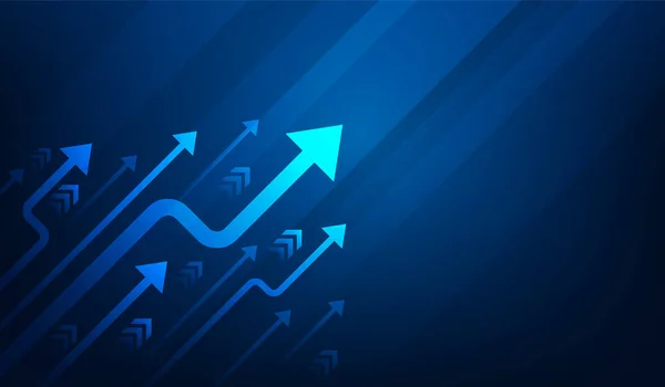 Bedrijfsinvestering Stijgende Pijl Grafiek Technologie Financiële Gegevens Grafiek Strategy Market — Stockvector