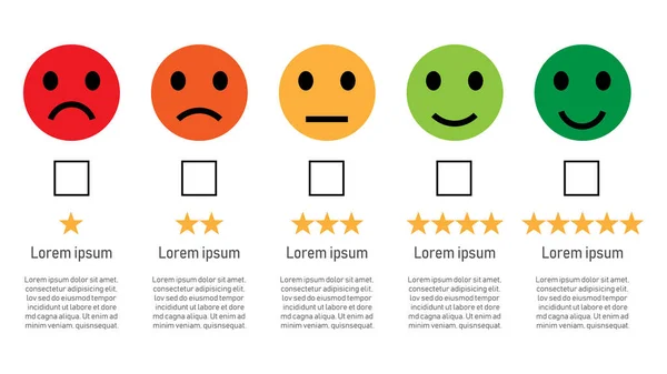 Customer Satisfaction Star Emotion Icon Rating Stars Icon Feedback Emotion — Stock Vector