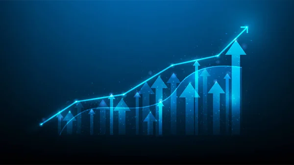 Business Investment Stock Grafiek Verhogen Digitale Technologie Vector Illustratie Tech — Stockvector