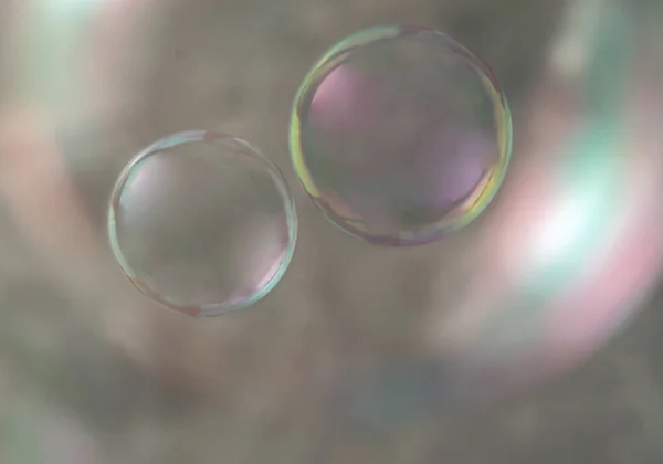 Настоящий Мыльный Пузырь Детергентная Пена Радужного Цвета Шар Качестве Фона Стоковое Фото