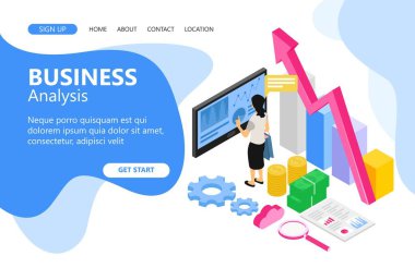 İş analizi vektör illüstrasyonu 