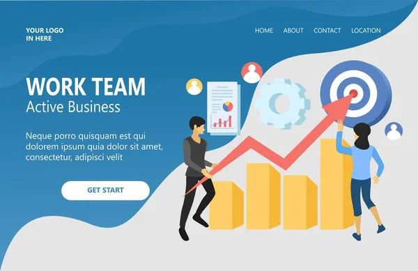 Business Infografik Konzept Teamarbeit Finanzwachstum Und Analyse Strategie Marketing Management — Stockvektor