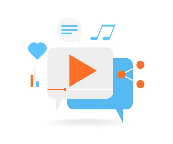 Illustratie Van Streaming Video Chat Geschikt Voor Landing Page Flyers — Stockvector
