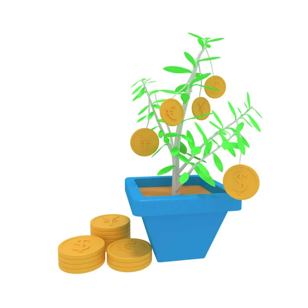 Illustratie Van Groeiende Financiële Plant — Stockfoto