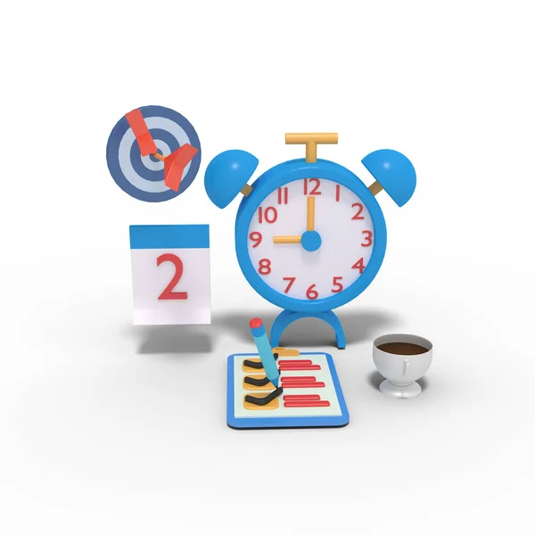 Illustration Business Planning Alarm Clock — Stock Photo, Image