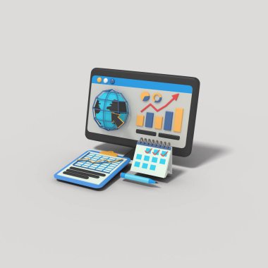 Web sitesi istatistiksel tarayıcısı ekranda