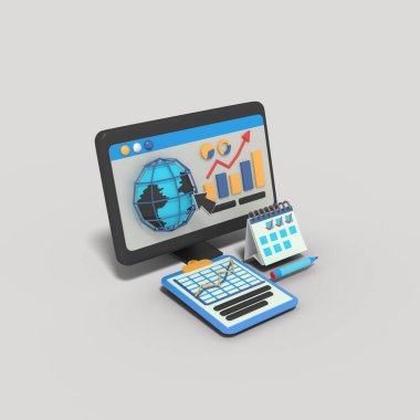 Web sitesi istatistiksel tarayıcısı ekranda