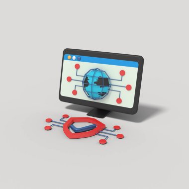 Web sitesi güvenlik ağı ekranda