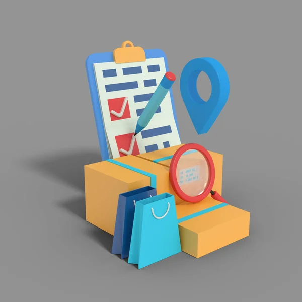 Search Location Checklist Delivery — Stock Photo, Image