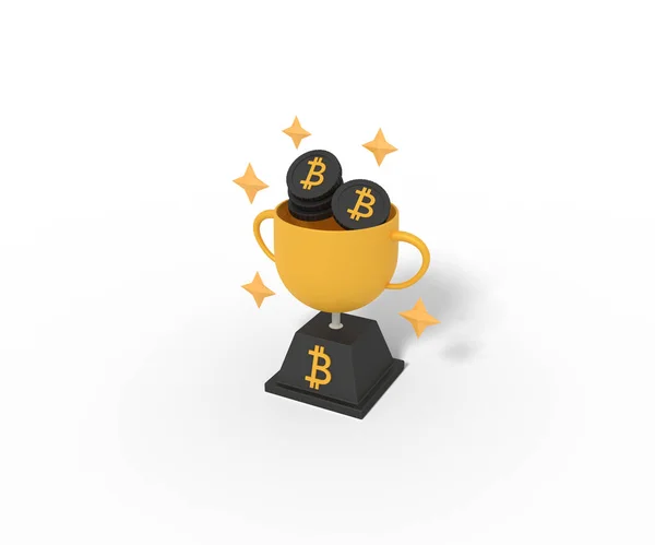 Bitcoin Trofeo Ganador Oportunidad —  Fotos de Stock