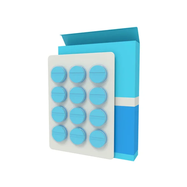 Representación Medicina Tableta Paquete — Foto de Stock