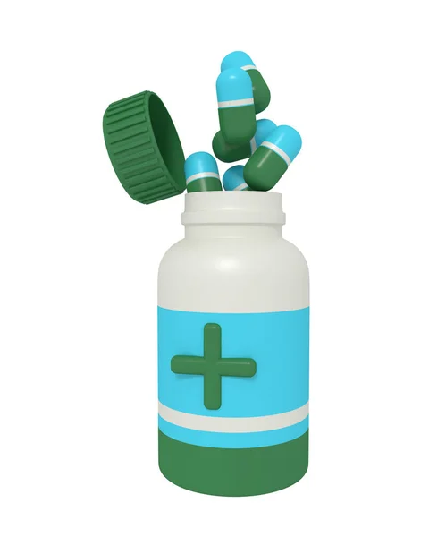 瓶の上の医学のレンダリング3D — ストック写真