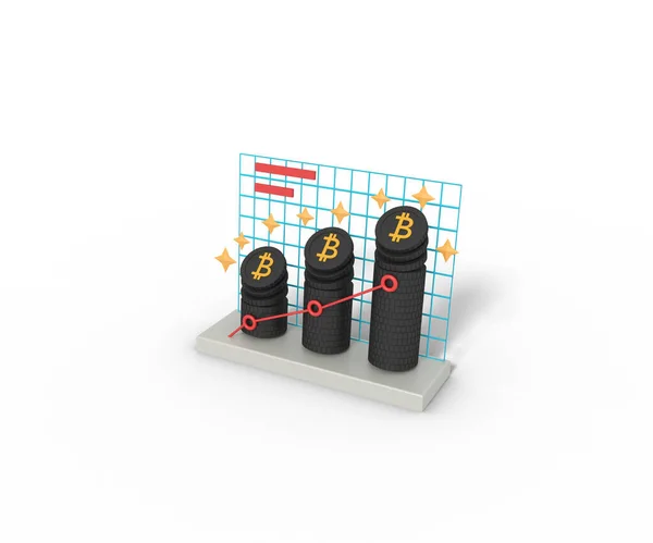 Representación Crecimiento Gráfico Bitcoin —  Fotos de Stock