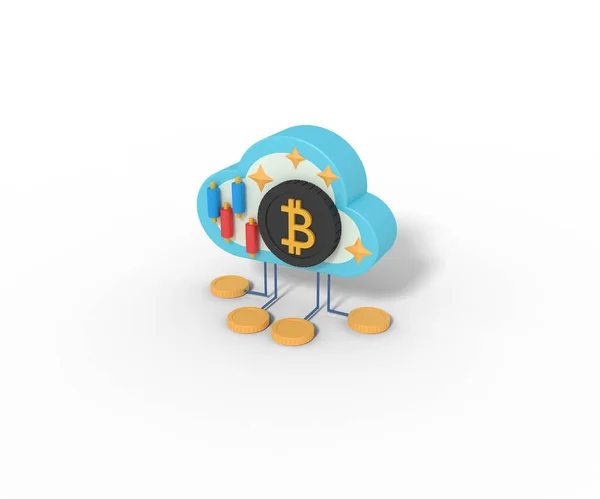 Bitcoin Server Cloud Netwerk — Stockfoto