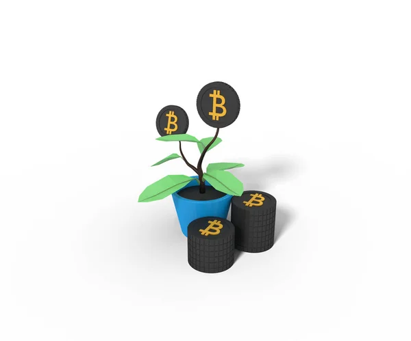 Representación Invertir Bitcoins —  Fotos de Stock