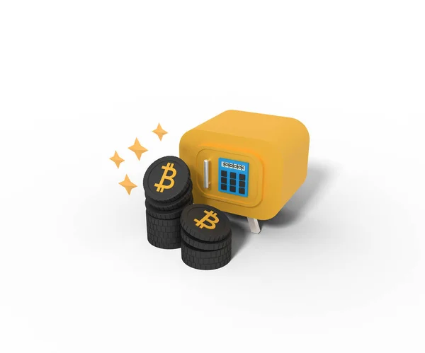 Bitcoin Ψηφιακό Χρηματοκιβώτιο — Φωτογραφία Αρχείου