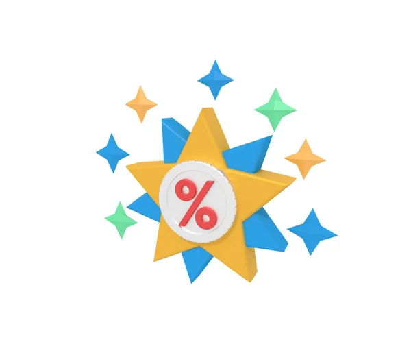 Discount Percent Stars Sign — Stock Photo, Image