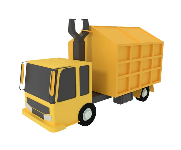 3d illustration of garbage truck