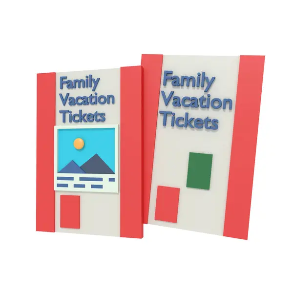 Illustration Family Vacation Tickets — Stock Photo, Image