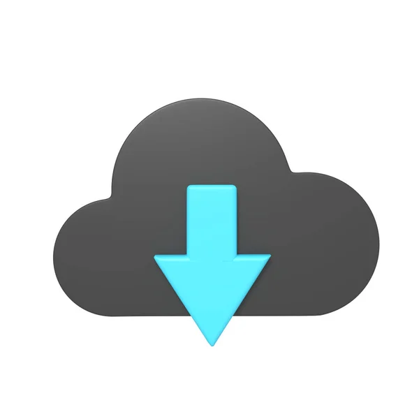 Icono Comunicación Descargar Archivo Desde Nube — Foto de Stock
