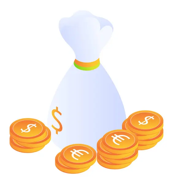 Cash Money Bag — Stockvector
