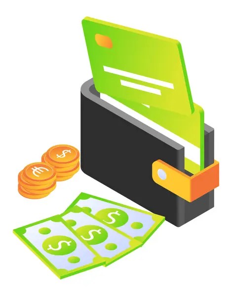 Money Atm Card Wallet — Stockvector
