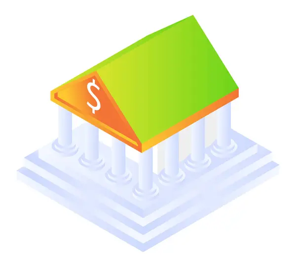 Banking Building Isometric Style — Stockvector