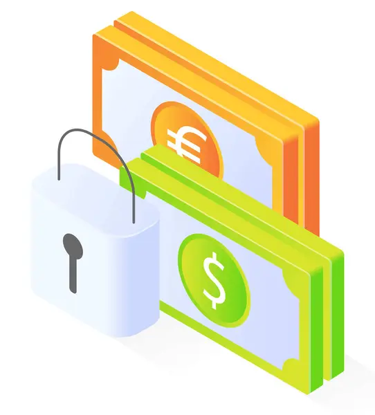 Earning Financial Security Isometric Icon Style — Stockvector