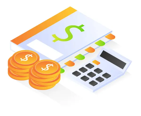 Company Money Bookkeeping Isometric Style — Stockvector