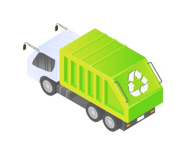 Isometric tarzı çöp kamyonu