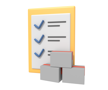 3 boyutlu illüstrasyon. Pano ve kağıt kontrol listesi.