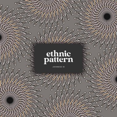 Etnik model Endonezya Cava tarzı tasarım çizimi