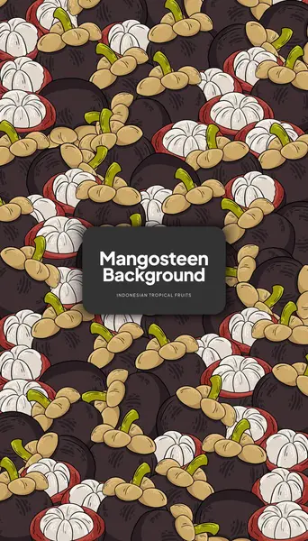 Mangosteen Background Illustration Tropical Fruit Design Background Social Media Post — Stock Vector