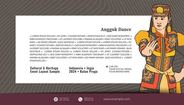 Шаблон Оформления Культурных Мероприятий Традиционной Танцевальной Иллюстрацией Анггук — стоковый вектор