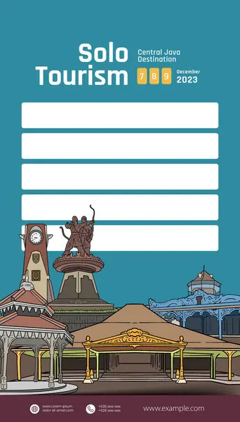 Modèle Idée Message Sur Les Médias Sociaux Avec Illustration Indonésienne — Image vectorielle