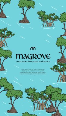 Mangrove illustration design layout idea template clipart
