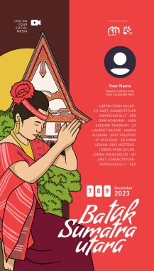 Antika Endonezya Batakistan tasarım fikri sosyal medya veya olay afişi