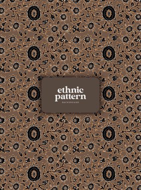 Etnik Endonezya çiçek deseni şablonu