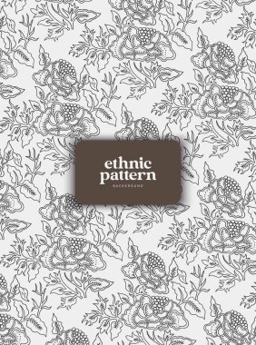 Cava batik tarzında çiçekli klasik desen