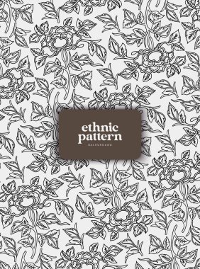 Cava batik tarzında çiçekli klasik desen