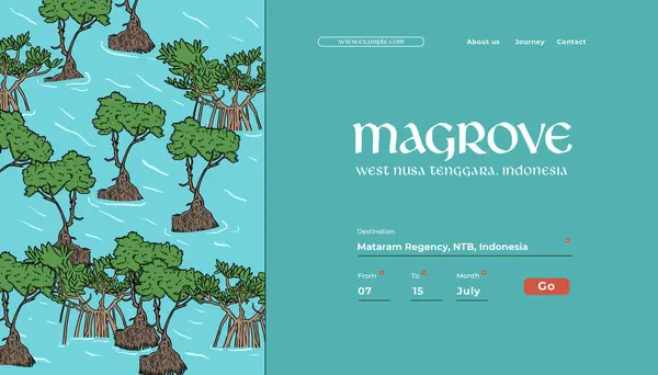 Modèle Idée Mise Page Illustration Mangrove — Image vectorielle