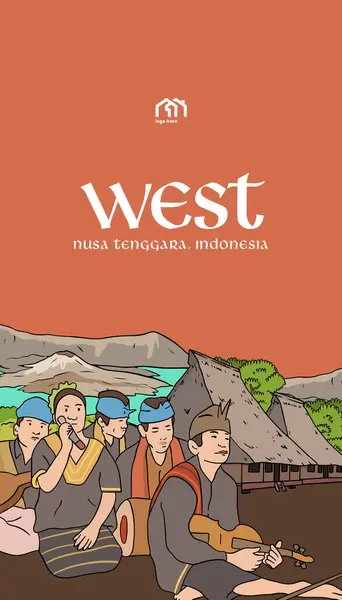 Indonésie Nusa Tenggara Design Layout Idea Social Media Event Background — Stockový vektor