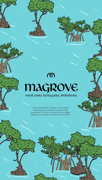 Mangrove illüstrasyon tasarım şeması fikir şablonu