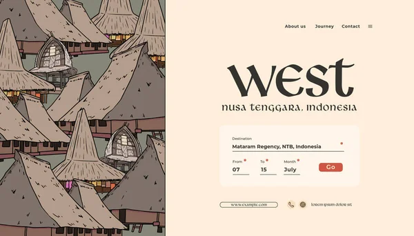 Indonésie Nusa Tenggara Design Layout Idea Social Media Event Background — Stockový vektor