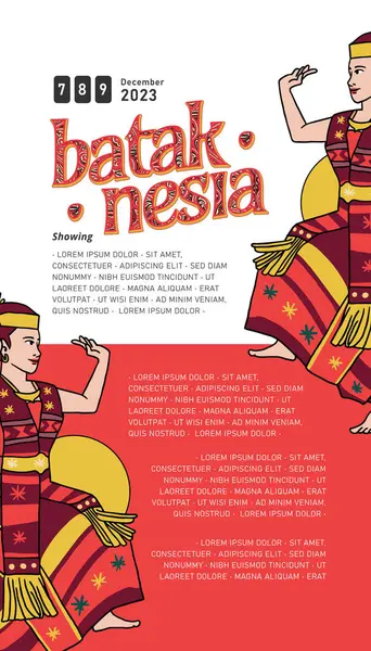 Vintage Indonesia Bataknese Design Layout Idea Para Redes Sociales Póster — Archivo Imágenes Vectoriales