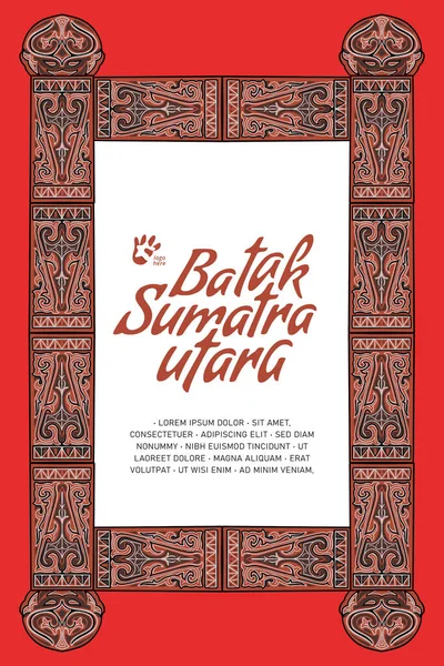 Indonésie Motif Gorga Batak Illustration Design — Image vectorielle