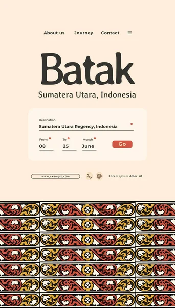 Batak Illustration Design Layout Vorlage Hintergrund — Stockvektor