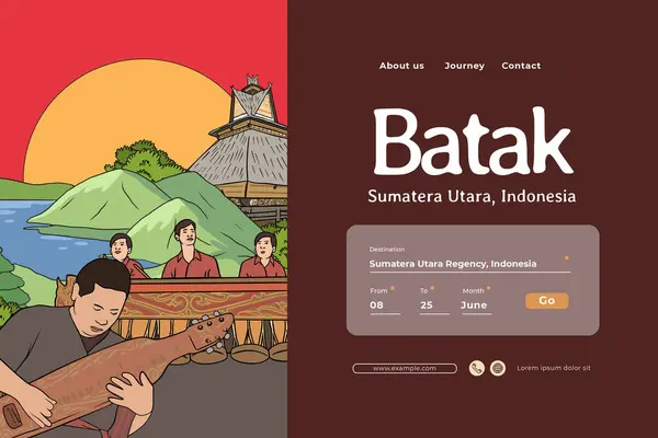 印度尼西亚巴塔克内斯社交媒体或活动背景设计理念 — 图库矢量图片
